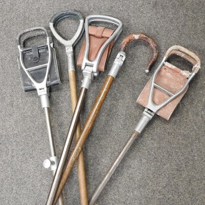Lot 265 - A collection of five various shooting and walking sticks