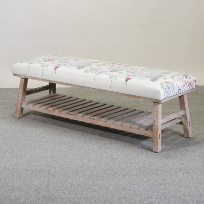 Lot 428 - A modern floral upholstered window seat
