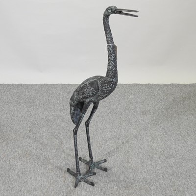 Lot 61 - A bronzed garden model of a heron