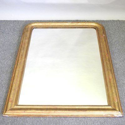 Lot 240 - A 19th century French gilt framed over mantel mirror