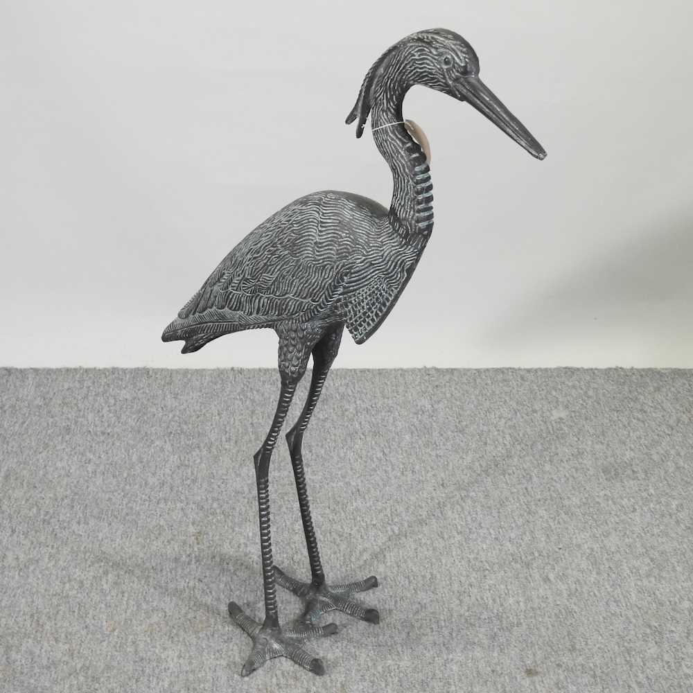 Lot 40 - A metal garden model of a heron