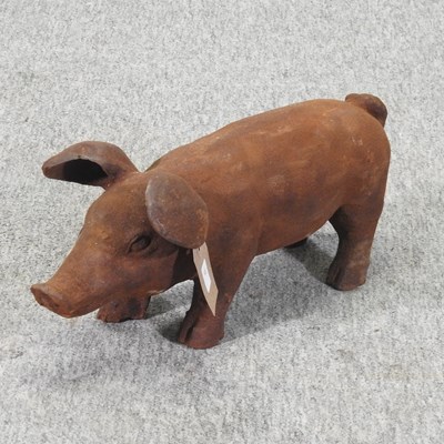 Lot 44 - A rusted metal model of a pig