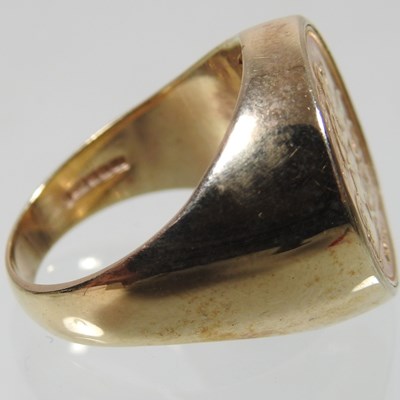 Lot 1 - A 9 carat gold gentleman's ring