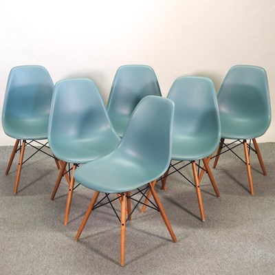 Lot 652 - A set of six Vitra Eames moulded plastic dining chairs