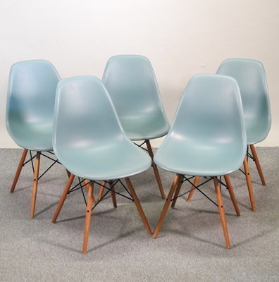 Lot 656 - A set of five Vitra Eames moulded plastic dining chairs