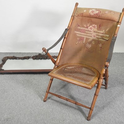 Lot 508 - A late 19th century campaign chair