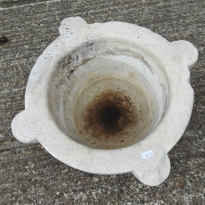 Lot 303 - A large white marble mortar