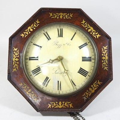Lot 158 - A 19th century rosewood and cut brass postman's alarm