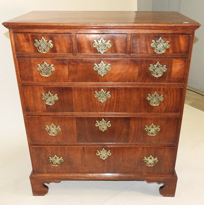 Lot 8 - An 18th century walnut and crossbanded chest