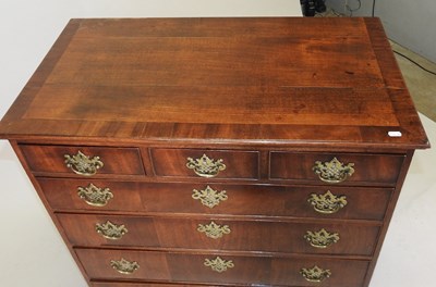 Lot 8 - An 18th century walnut and crossbanded chest