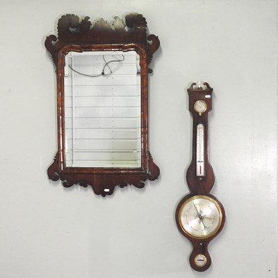 Lot 524 - A 19th century mahogany cased wheel barometer