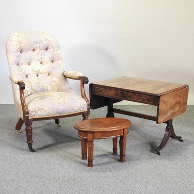 Lot 522 - A Victorian upholstered armchair