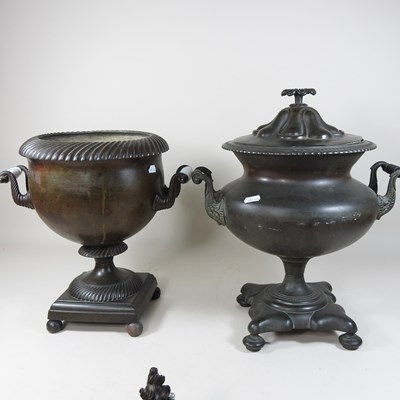 Lot 124 - Two 19th century copper samovars