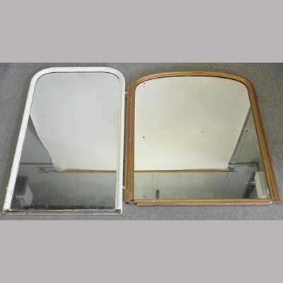 Lot 185 - A white painted over mantel mirror