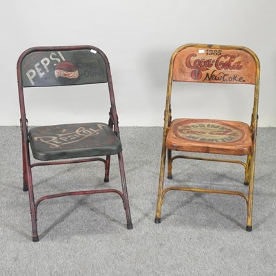 Lot 498 - A painted metal folding advertising chair