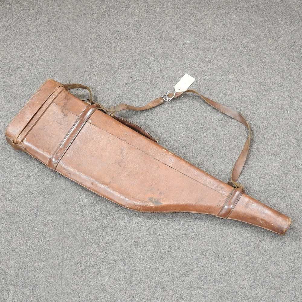 Lot 107 - An early 20th century brown leather gun case