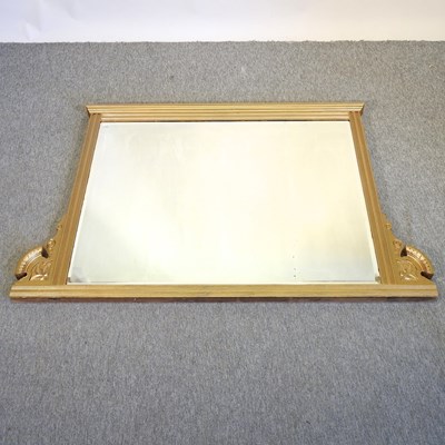 Lot 667 - An Edwardian gilt framed over mantel mirror