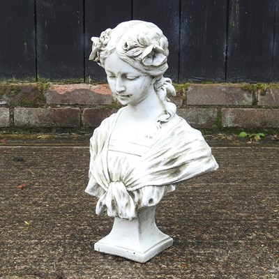 Lot 462 - A cast stone garden bust