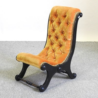 Lot 584 - A Victorian slipper chair