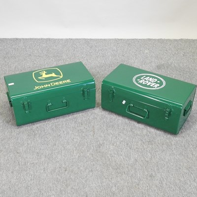 Lot 68 - A Land Rover painted metal toolbox