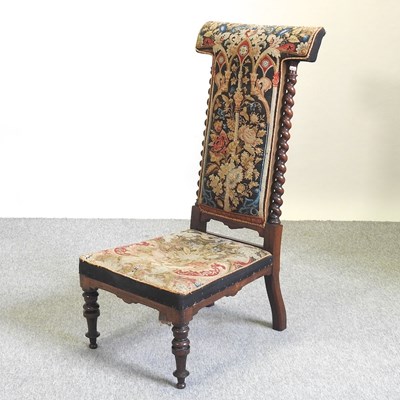 Lot 736 - A Victorian rosewood prie dieu chair