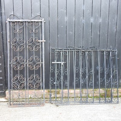 Lot 320 - A pair of black painted wrought iron garden gates