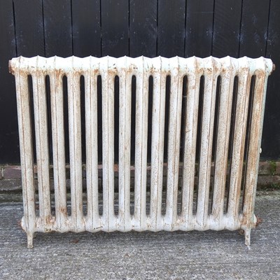 Lot 323 - A white painted cast iron radiator