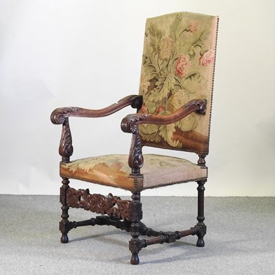 Lot 577 - A 19th century throne chair