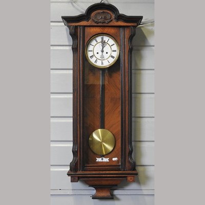 Lot 195 - A 19th century Vienna style wall clock