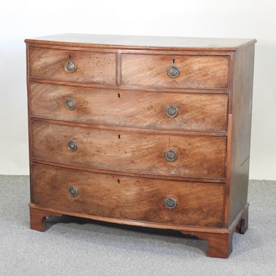 Lot 583 - A 19th century mahogany bow front chest of drawers