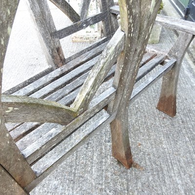 Lot 332 - A wooden garden bench/conversation seat