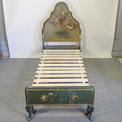 Lot 445 - A 1920's green painted single bedstead