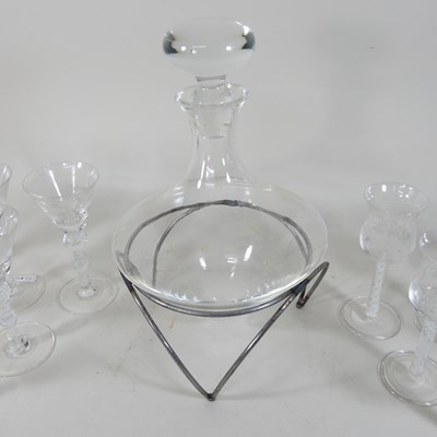 Lot 99 - A collection of airtwist and etched drinking glasses