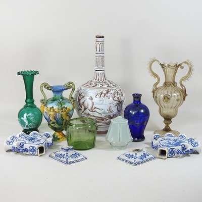 Lot 68 - A collection of Venetian glass and continental pottery