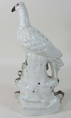 Lot 109 - A rare pair of 19th century Staffordshire pottery birds