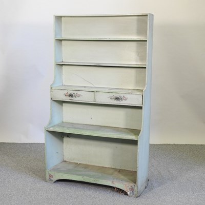 Lot 423 - A green painted waterfall bookcase