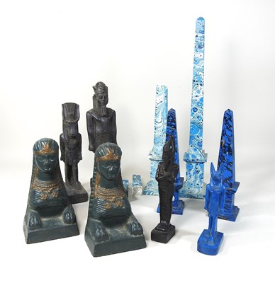 Lot 81 - A collection of Egyptian style figures