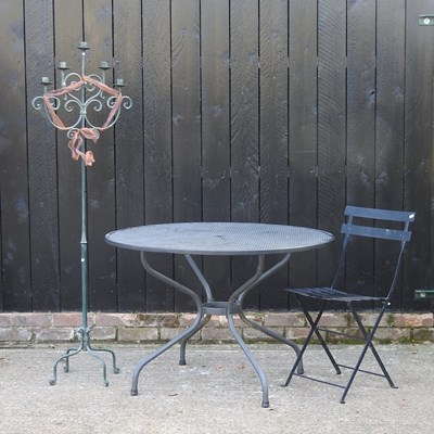 Lot 358 - A black painted metal garden table