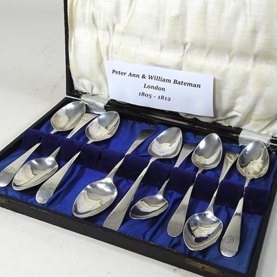 Lot 44 - A matched set of 19th century silver teaspoons