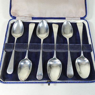 Lot 69 - A matched set of six 19th century silver teaspoons