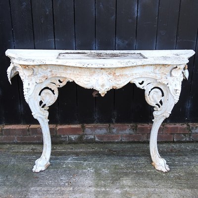 Lot 302 - A white painted cast iron console table