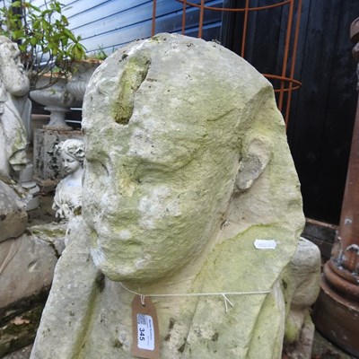 Lot 345 - A pair of 19th century carved stone sphinx