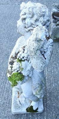 Lot 347 - A cast stone garden figure of a cherub