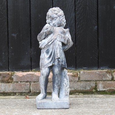 Lot 349 - A small 19th century lead garden figure of a boy