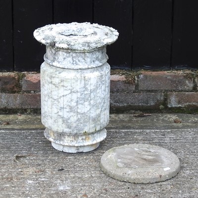 Lot 351 - A weathered marble garden pedestal