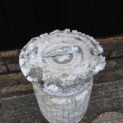 Lot 351 - A weathered marble garden pedestal