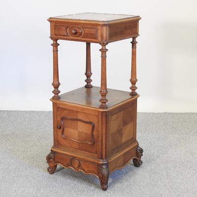 Lot 605 - A 19th century French walnut bedside cabinet