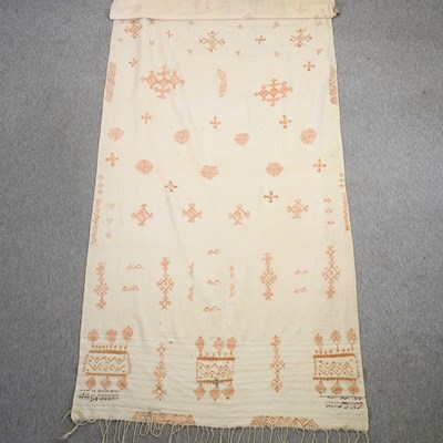 Lot 243 - A Moroccan printed linen wall hanging