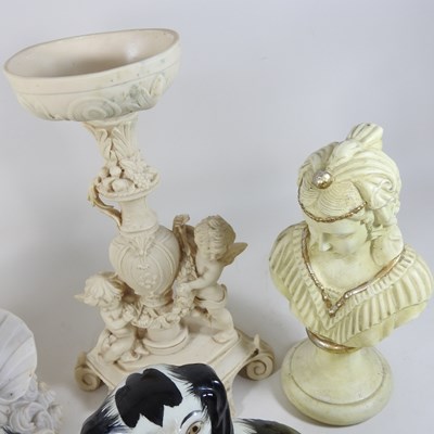Lot 98 - A collection of china, to include Staffordshire dogs