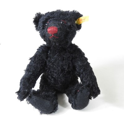 Lot 156 - A black Steiff teddy bear, 30cm high